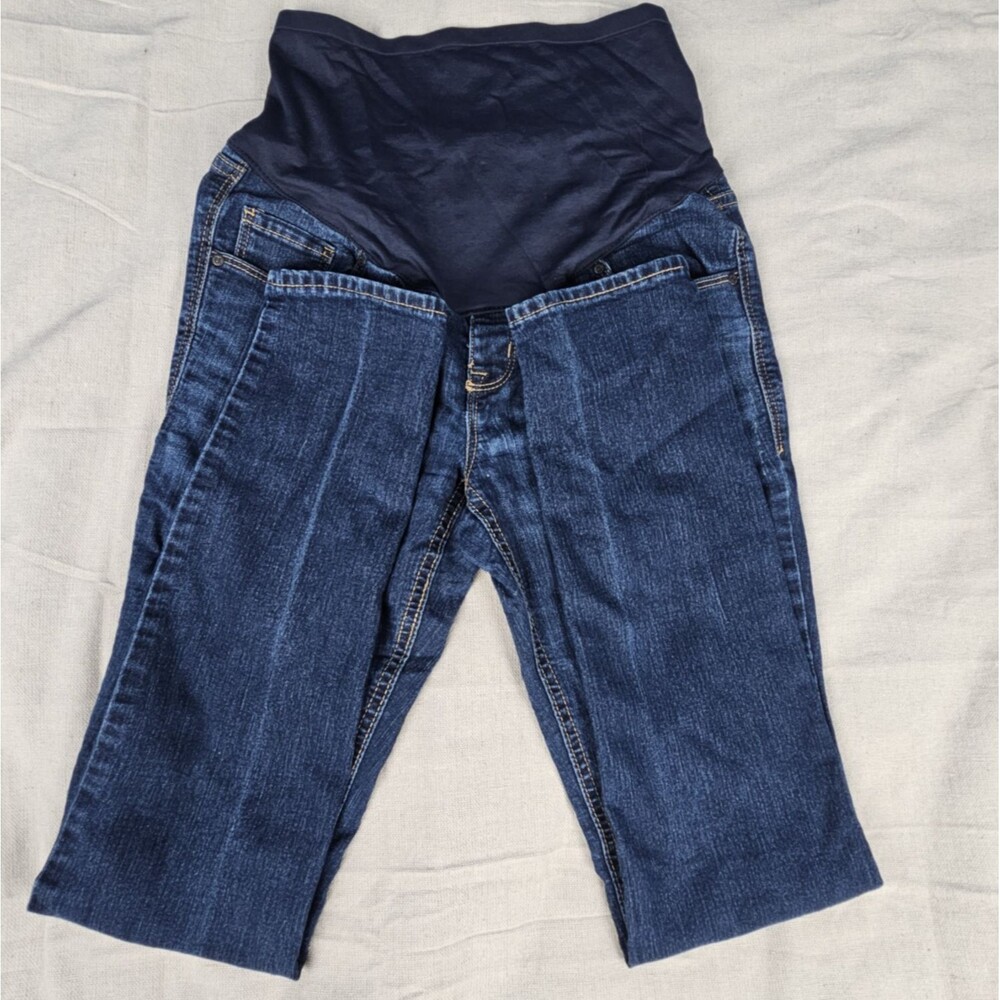 Old Navy Maternity Skinny Jeans SZ 4 Regular Full Panel Dark Wash Blue Denim Wom